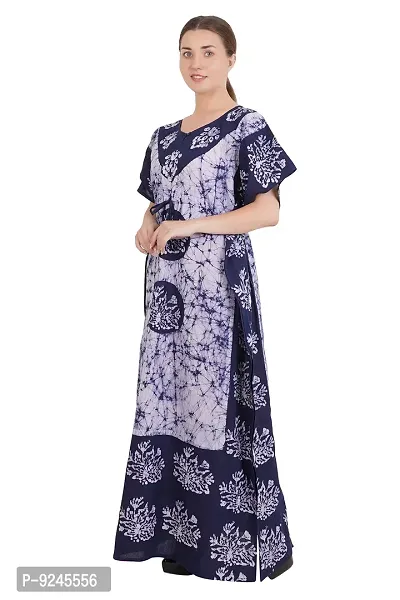 Onekbhalo Women Cotton Nighty Maxi Gown_Multicolor_Size-40 Batik Print (40, B)-thumb3