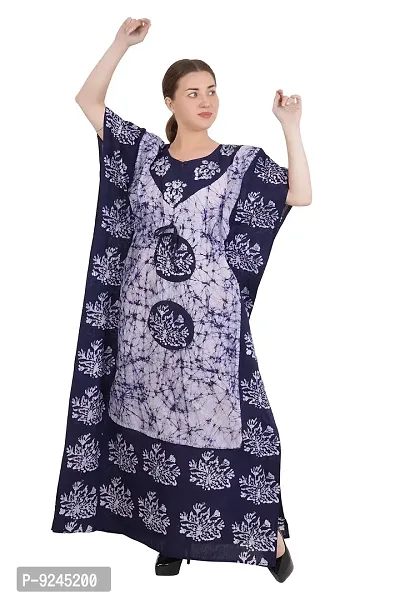 Onekbhalo Women's Cotton Floral Maxi Nighty (flp-5000_Multicolor_Free Size) (Free Size, D)-thumb4