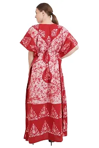 Onekbhalo Women's Cotton Floral Maxi Length Nightgown (OK_Red_L)-thumb3