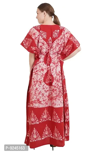 Onekbhalo Women's Cotton Floral Maxi Length Nightgown (OK_Red_L)-thumb4