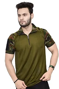 Onekbhalo Men's Uri T-Shirt Military T-Shirt Green (X-Large)-thumb1