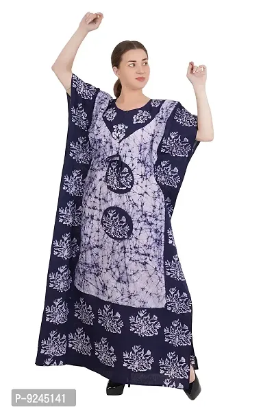 Onekbhalo Women's Cotton Floral Maxi Length Nightgown (OK_Grey_L)-thumb5