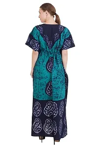 Onekbhalo Women's Cotton Floral Kaftan Nighty Night Gown Maxi (OK_Green_Size L)-thumb3