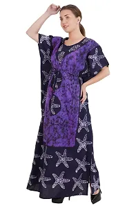 Onekbhalo Women's Cotton Floral Maxi Length Nightgown (OK_Purple_L)-thumb1