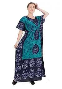 Onekbhalo Women's Woolen Embroidered Maxi Nighty (Kashmiri, Green, Free Size)-thumb2