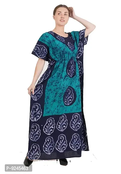 Onekbhalo Women's Woolen Embroidered Maxi Nighty (Kashmiri, Green, Free Size)-thumb3