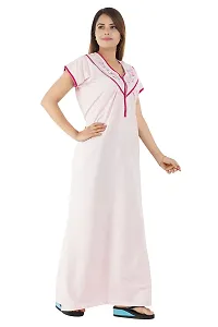 Onekbhalo Women Cotton Floral Maxi Full Length Nighty (Kashmiri_Pink_L)-thumb1