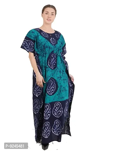 Onekbhalo Women's Woolen Embroidered Maxi Nighty (Kashmiri, Purple, Free Size)-thumb2