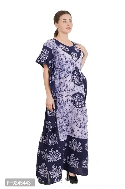 Onekbhalo Women's Cotton Kaftan Floral Maxi Nighty-thumb3