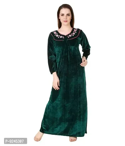 Onekbhalo Women Woolen Full Length Nighty Maxi Gown (Assorted_Free Size)-thumb0