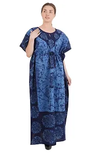 Onekbhalo Women's Cotton Kaftan Combo Floral Maxi Nightgown Multicolor_L-thumb1