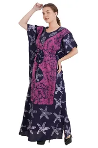 Onekbhalo Women's Cotton Floral Maxi Nighty (OK_Purple_Free Size)-thumb2