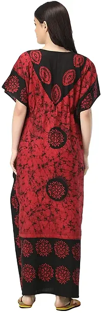 Artisansorissa Womens Cotton Caftan Nighty Floral Batik Print Kaftan Maxi Dress Dori at Waist Free Size Set of 25 (RB, 25)-thumb3