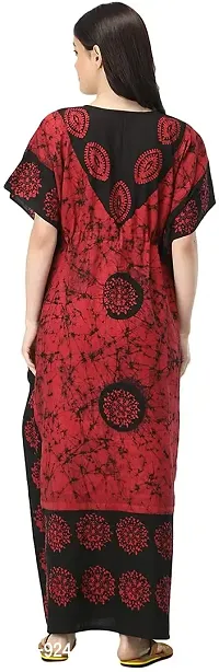 Artisansorissa Womens Cotton Caftan Nighty Floral Batik Print Kaftan Maxi Dress Dori at Waist Free Size Set of 25 (RB, 25)-thumb4