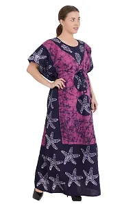 Onekbhalo Women's Cotton Floral Maxi Nighty (OK_Purple_Free Size)-thumb1