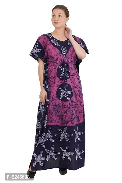 Onekbhalo Women's Cotton Floral Maxi Nighty (OK_Purple_Free Size)-thumb0