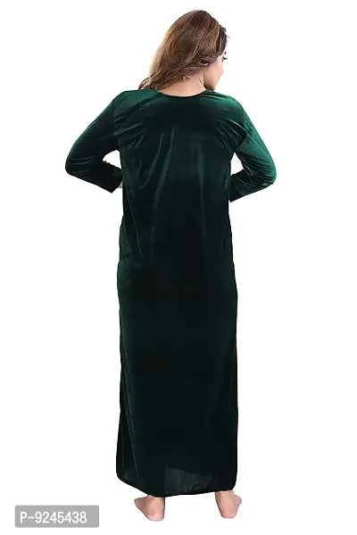 Onekbhalo Women's Winter Woolen Velvet Nighty Maxi (Free Size) (Velvet D)-thumb3