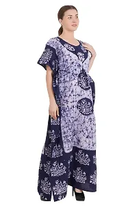 Onekbhalo Women's Cotton Printed Maxi Nighty Kaftan Free Size (Grey, Cotton)-thumb1