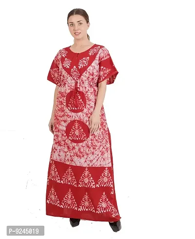 Onekbhalo Women's Cotton Printed Maxi Length Nighty (Onekbhalo-Jaipuri_Multicolor_XL)