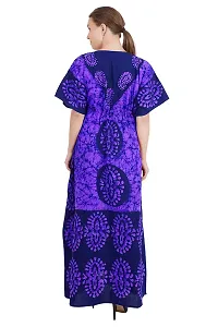 odishabazaar Women's Cotton Floral Maxi nighty ( flp-5000 _ Purple  Black _ Free Size )-thumb1