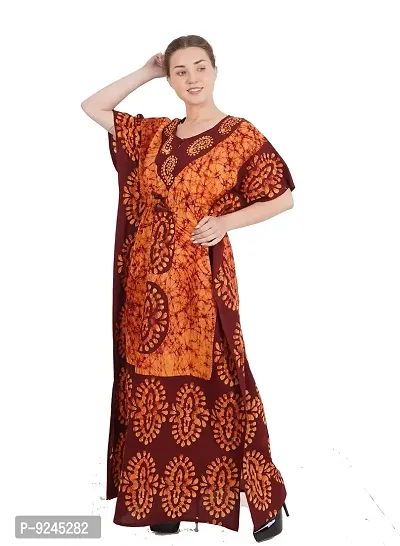 Onekbhalo Women's Cotton Printed Maxi Length Nighty (Onekbhalo-Jaipuri_ Multicolor_XL)-thumb3