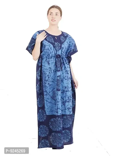 Onekbhalo Women's Cotton printed Maxi Nighty (Batik_multicolour_XL)-thumb2