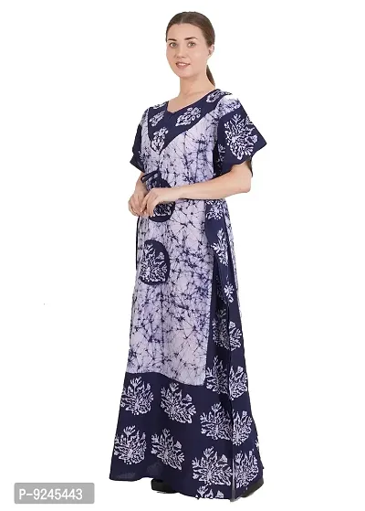 Onekbhalo Women's Cotton Kaftan Floral Maxi Nighty-thumb4