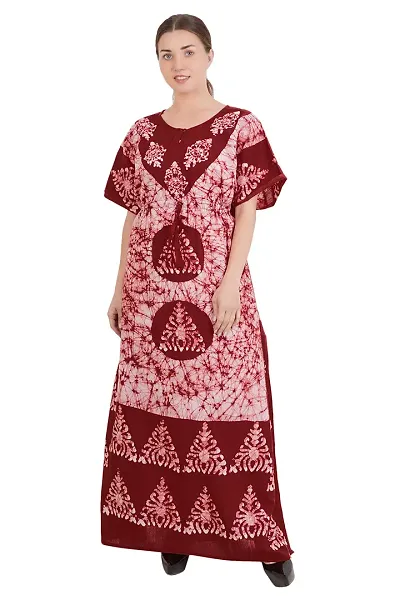 Onekbhalo Women's Cotton Kaftan Nighty Gown Maxi