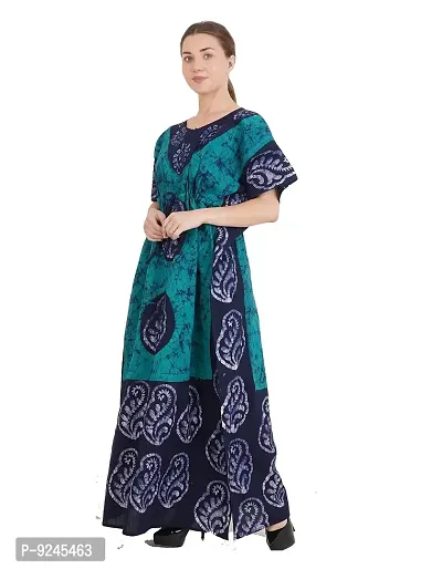 Onekbhalo Women's Woolen Embroidered Maxi Nighty (Kashmiri, Green, Free Size)-thumb4