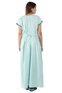 Onekbhalo Women's Cotton Floral Maxi Length Nightgown (OK_Sky_L)-thumb4