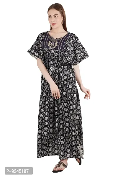 Onekbhalo Women's Cotton Kaftan Floral Maxi Full Length Nighty Kaftan-thumb2