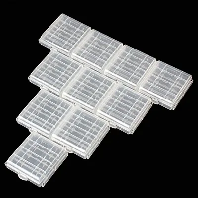 SYGA Set of 10 Plastic Portable AA/AAA 4 Cell Battery Case/Holder Battery Container