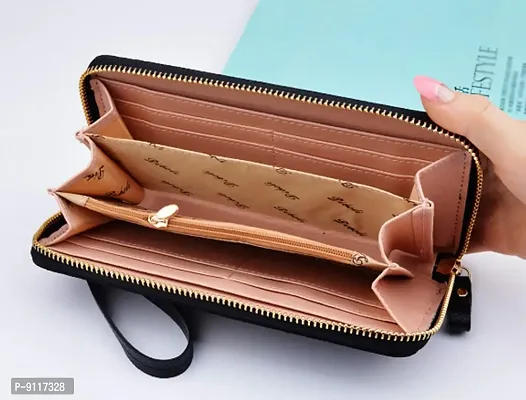 NEW Vintage Double Zipper Wristband Wallets Women Card Holder Ladies Clutch  Purse Cell Phone Pocket Large Capacity Wallet Female - OnshopDeals.Com