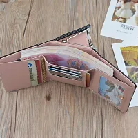 SYGA Short Wallet Folding Wallet Ladies Girls Mini Hand Clutch PU Leather Card Holder(Light Purple)-thumb2