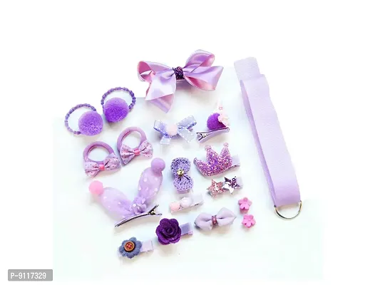 SYGA 18 Pcs Children's Suit Girls Baby Hair Clips Small Safety Clip Princess Hairpin Baby Hair Accessories Gift Box (Purple)-thumb0