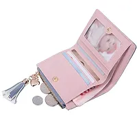 SYGA Pink/PU Leather/Bifold Wallet/Card Holder/Clutch/Purse for Women/Ladies/Female/Pack of 4 pieces/Size: 11 * 9 CM-thumb3