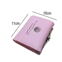 SYGA Short Wallet Folding Wallet Ladies Girls Mini Hand Clutch PU Leather Card Holder(Light Purple)-thumb1