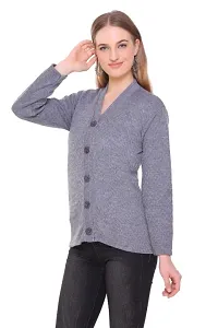 Stylish Honeycomb Knitted Woolen Cardigan Sweater For Women-thumb1