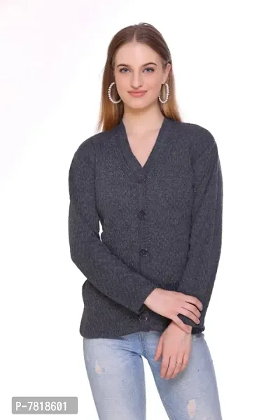Stylish Honeycomb Knitted Woolen Cardigan Sweater For Women