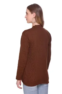 Stylish Honeycomb Knitted Woolen Cardigan Sweater For Women-thumb3