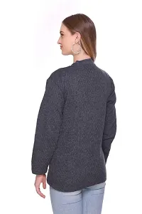Stylish Honeycomb Knitted Woolen Cardigan Sweater For Women-thumb2