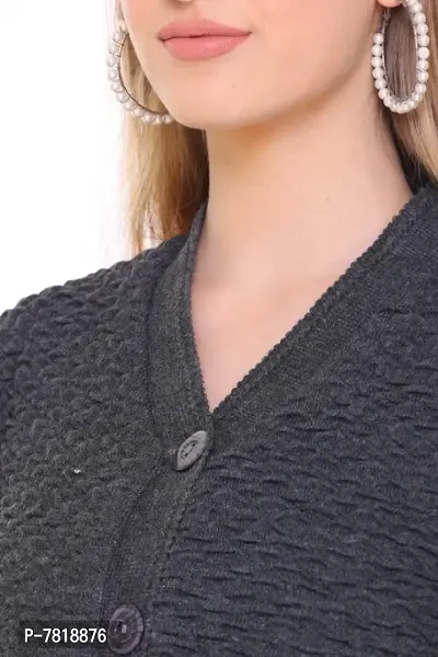Elegant Knitted Woolen Cardigan Sweater For Women-thumb3