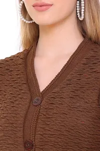 Elegant Knitted Woolen Cardigan Sweater For Women-thumb2