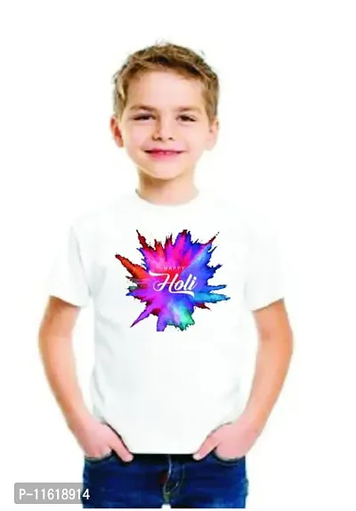 Holi colourful printed boys t-shirt-thumb0