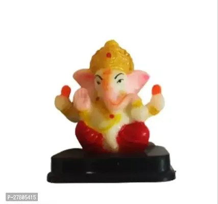 Polyresin Lord Ganesha Idol with Golden Mukut Decorative Religious Showpiece for Home Decor Pooja Room Temple