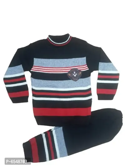 Round Neck Casual Boys and Girls Multicolor Sweater-thumb0