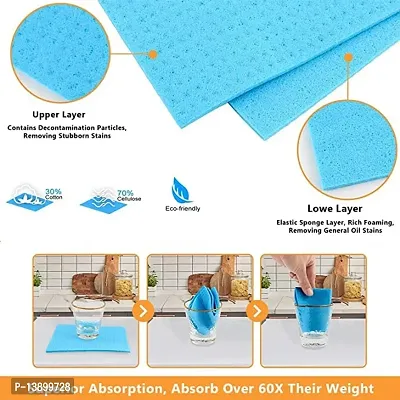 Cellulose Sponge for Kitchen,Absorbent Dish Rag Cleaning Sponge Wipe Scrub Sponge (Regular, Pack of 10)-thumb3