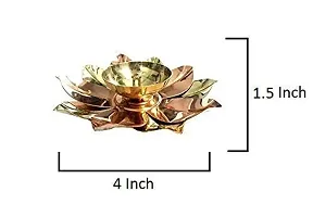 Brass Gallery Copper Lotus Shape Kamal Patti Akhand Diya (1.5x4-inches) -Set of 2-thumb1