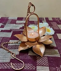 Brass Gallery Tealight Flower Hanging Diya for Home Decorated Product (Hanging Flower)-thumb4