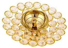 Brass Gallery Round Crystal Akhand Diya Oil Lamp -Pair of 2-thumb1